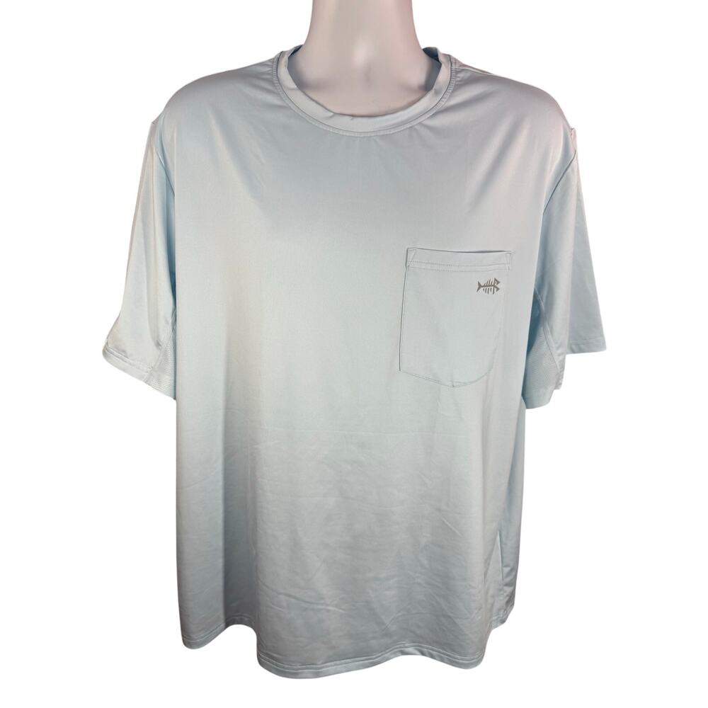 BassDash UPF 50+ UV Protection Blue Fishing Shirt Size XL